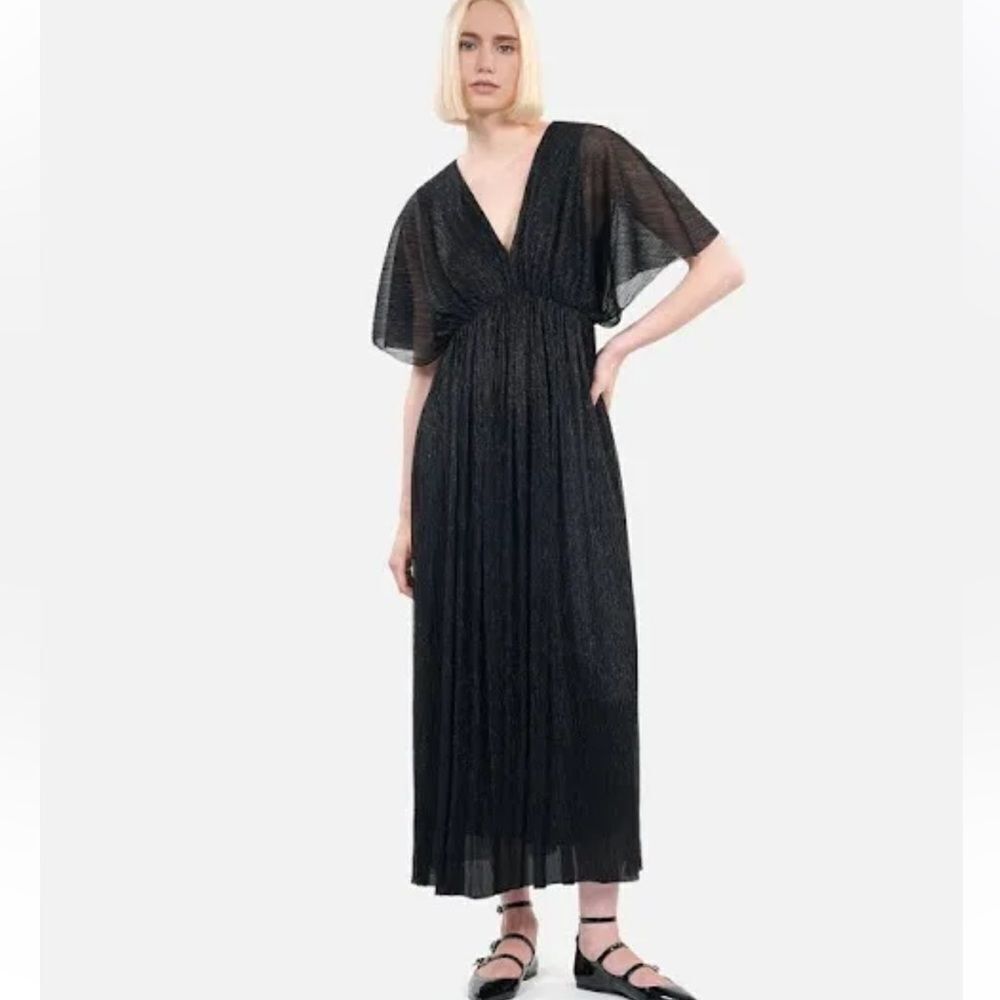 $265 The Kooples V-Neck Woven Maxi Dress NWOT Size XS
